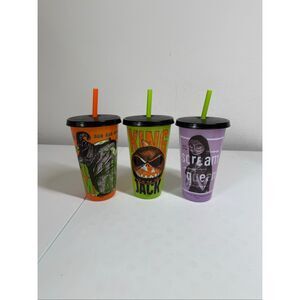 Nightmare Before Christmas Tumblers Glow In The Dark Disney 25 Oz Lot of 3
